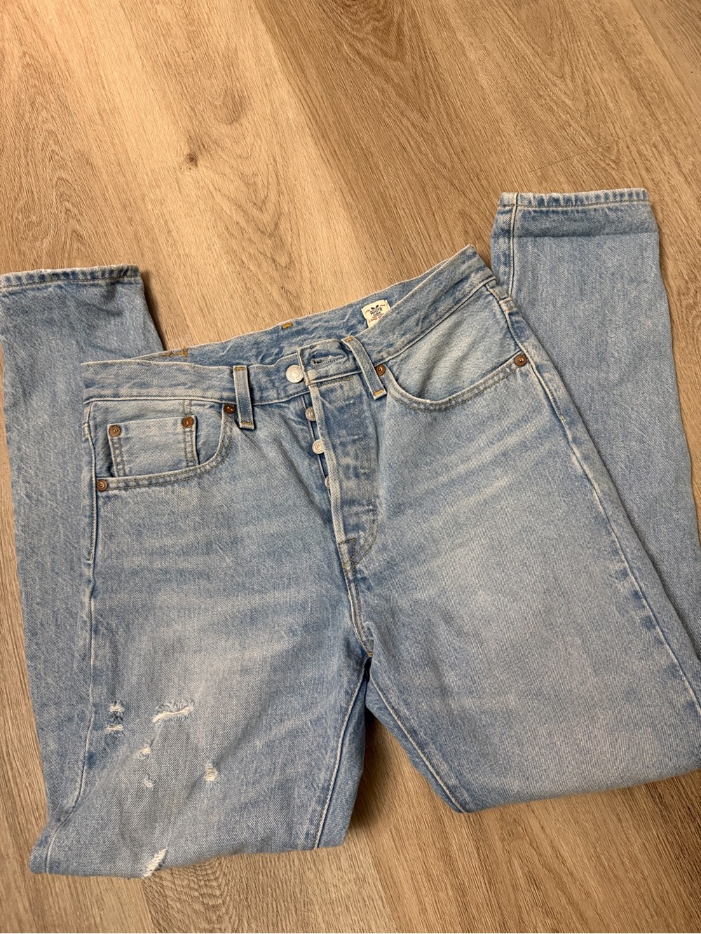 Levi’s 501 Original Fit White Oak Cone Denim Jeans W27 L28 Button Fly